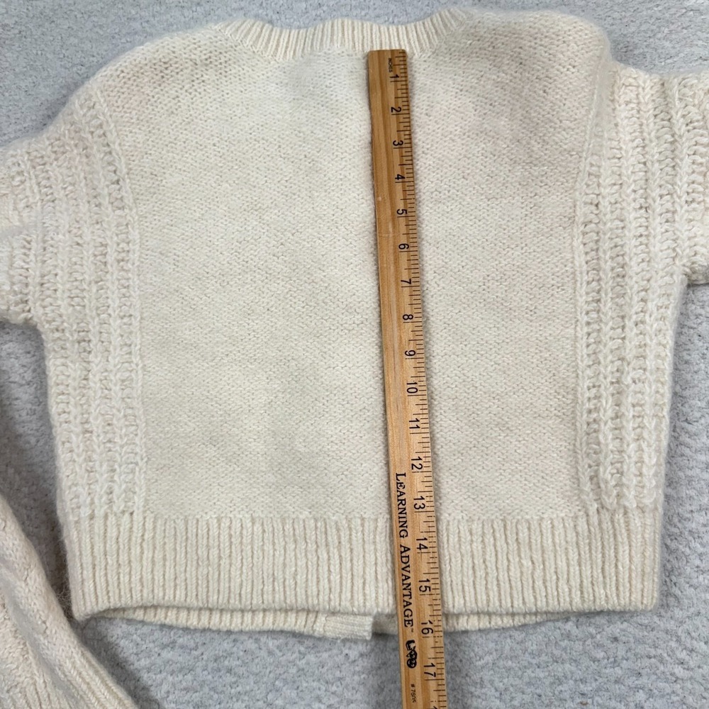& Other Stories Sweater Womens Small Cardigan Alpaca Wool Blend Cable Knit Ivory - Picture 9 of 11